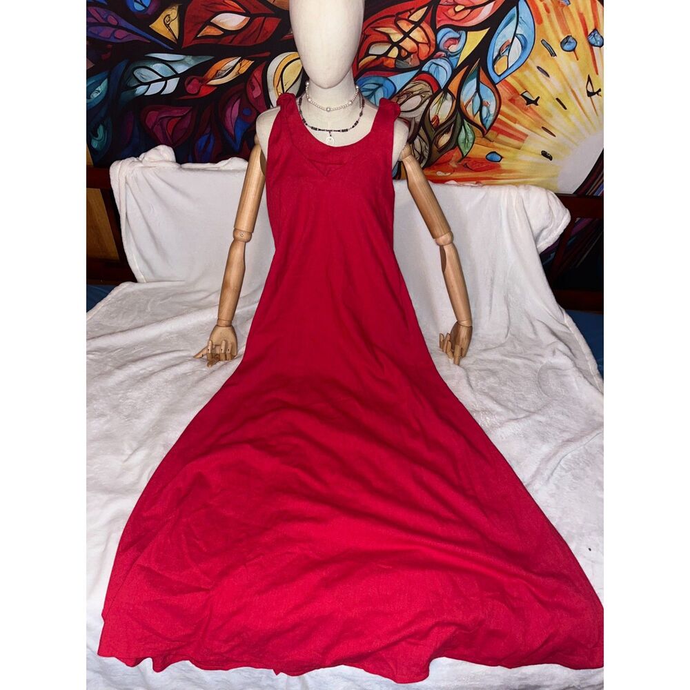 Organic Linen Red Dress